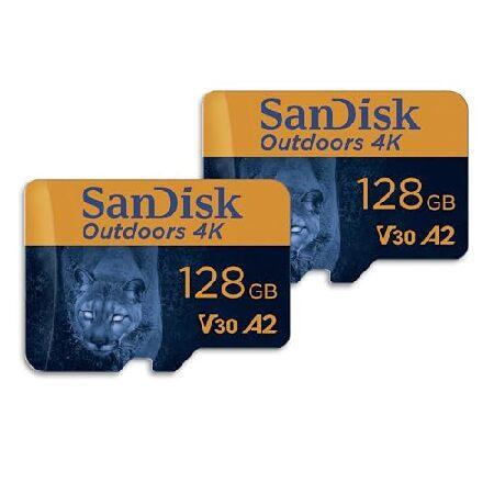 【平行輸入品】SanDisk (サンディスク) 128GB 2パック Outdoors 4K mic...