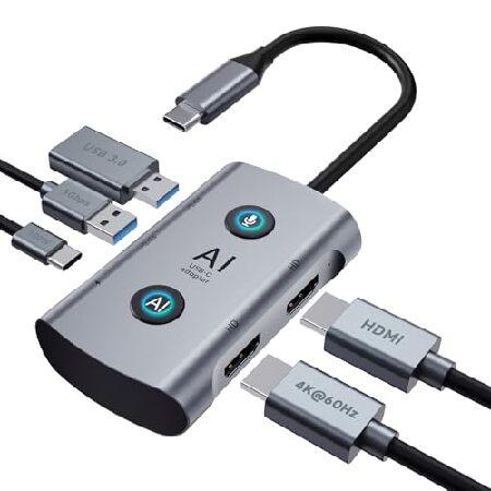 【平行輸入品】TOPOINT AIノートパソコンドッキングステーション デュアルモニター付き 7-i...