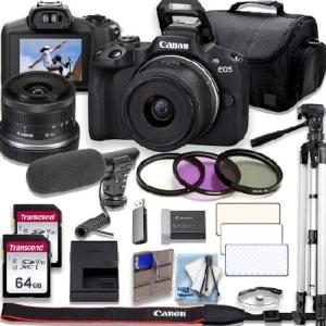 【平行輸入品】Canon EOS R50 4K Video Recording Mirrorless Camera with 18-45mm +