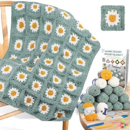 【平行輸入品】Coopay かぎ針編みキット 初心者用 ブランケット用 Granny Squares...