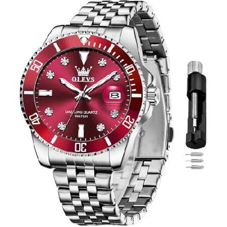 【平行輸入品】OLEVS Men's Watches Casual Man Red Large Di...