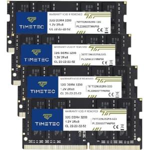 【平行輸入品】Timetec 128GB KIT(4x32GB) DDR4 3200MHz PC4-25600 Non-ECC Unbuffer