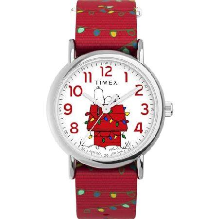 【平行輸入品】Timex x Peanuts ウィークエンダー ホリデー 38mm 腕時計 - レッ...