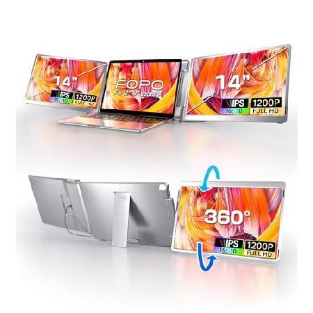 【平行輸入品】FOPO 14" Triple Monitor Laptop Screen Exten...