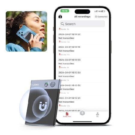 【平行輸入品】Ajunbee AIボイスレコーダー、アプリコントロール、ChatGPTによる文字起こ...