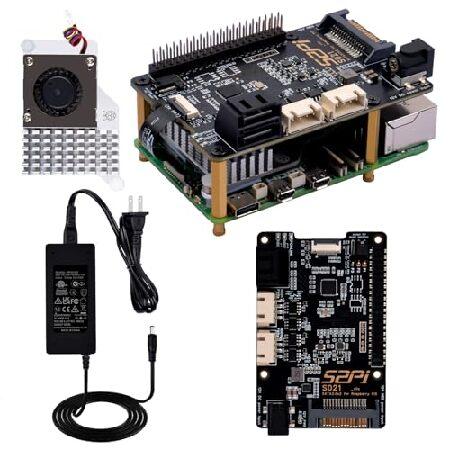 【平行輸入品】GeeekPi S021 SATA 3.0x2 Raspberry Pi 5用 アクテ...