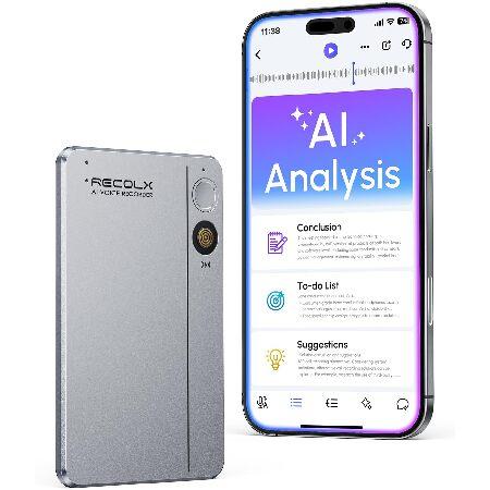 【平行輸入品】RECOLX AIボイスレコーダー アプリコントロール 71種類のProテンプレートで...