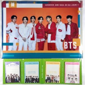 BTS 防弾少年団 グッズ ／ A4 クリアファイル + 4つ折り メモパッド  セット