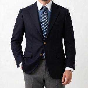 極美品 ニューヨーカー 紺ブレ 金ボタン XL 背抜き 春夏秋 ネイビー 濃紺 紺ブレザー フラノブレザー 秋冬 メンズテーラード、ブレザー ネイビー