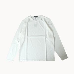 G-stageスラブ プレーディング ロングスリーブ Tシャツ クルーネック ホワイト 白無地 2001｜tradhousefukiya