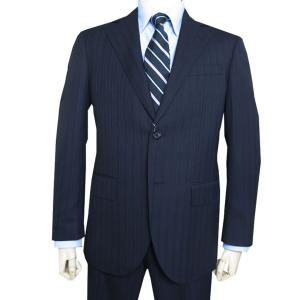 ZEGNA（ゼニア） シングルスーツ メンズ 秋冬春 ストライプ 紺