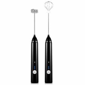 Kitdine ミルク泡立て器 小型 泡立て器 ハンドヘルド 電動泡立て器 ドリンクミキサー 卵ビー...