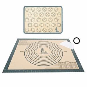 2枚セット 大きいサイズクッキングマット シート シリコン 製菓マット道具 目盛り付き 50×40cm マカロン/パン/