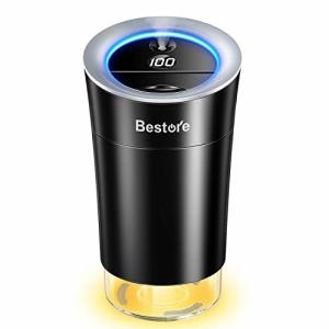 加湿器 Bestore 卓上 コードレス 車用加湿器 LEDディスプレイ付き 次亜塩素酸水対応 バッテリー残量表示