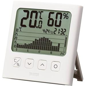 タニタ 温湿度計 時計 カレンダー 温度 湿度 デジタル グラフ付 ホワイト TT-580 WH 温湿度の変化を｜trafstore