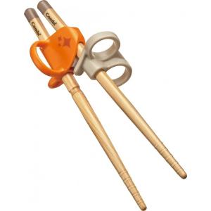 コンビ ベビー用はし はじめておはし木箸 左手用 オレンジ 2歳頃から対象