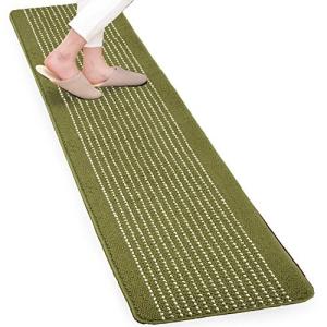 オカ  優踏生 洗いやすいキッチンマット グリーン 約45cm×240cm (洗える 台所マット ロング おしゃれ 日本製
