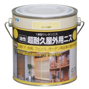 アサヒペン 塗料 ペンキ 超耐久屋外用ニス 0.7L 半ツヤ透明 油性 ニス 屋外用 紫外線吸収剤配合｜trafstore