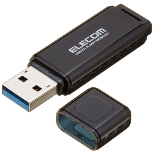 エレコム USBメモリ 64GB USB3.0 Windows/Mac対応 キャップ紛失防止 ブラッ...