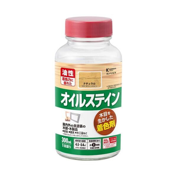 カンペハピオ ペンキ 塗料 油性 ニス 着色 高耐久 オイルステインA ナチュラル 300ML 日本...