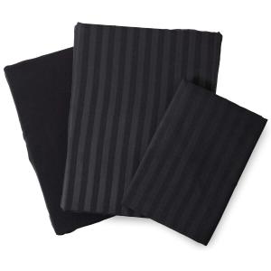 Niceday  布団カバー 3点セット ホテルタイプ 敷き布団用 シングル ブラック 55960110