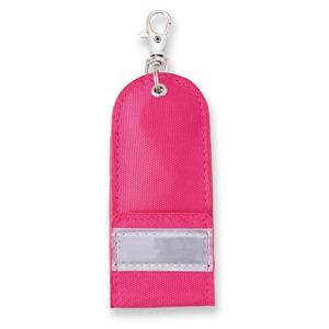 アスカ リール付き目隠しキーケース KCV01P ピンク 反射板つき