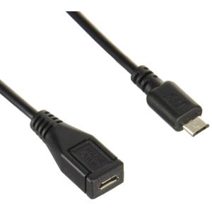 変換名人 スマートフォン USB延長ケーブル データ転送 充電対応 microB オス - メス USBMC/CA90F｜trafstore
