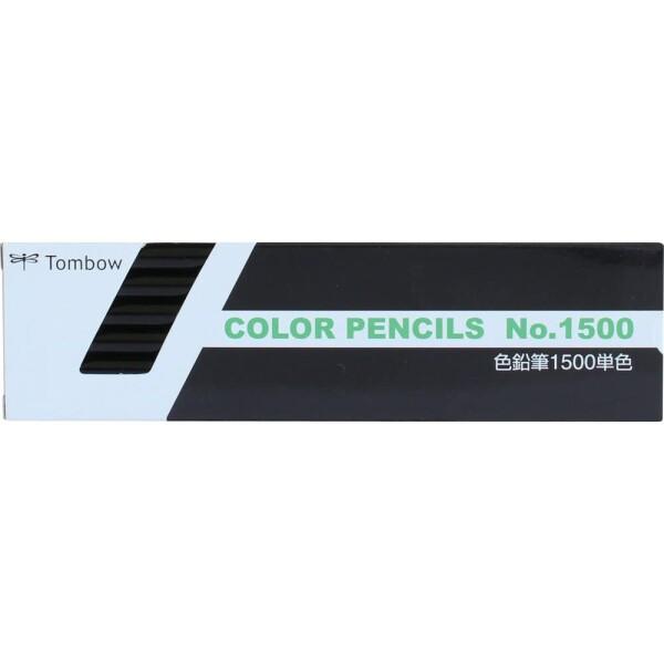 トンボ鉛筆 色鉛筆 1500単色 黒 1ダース 1500-33