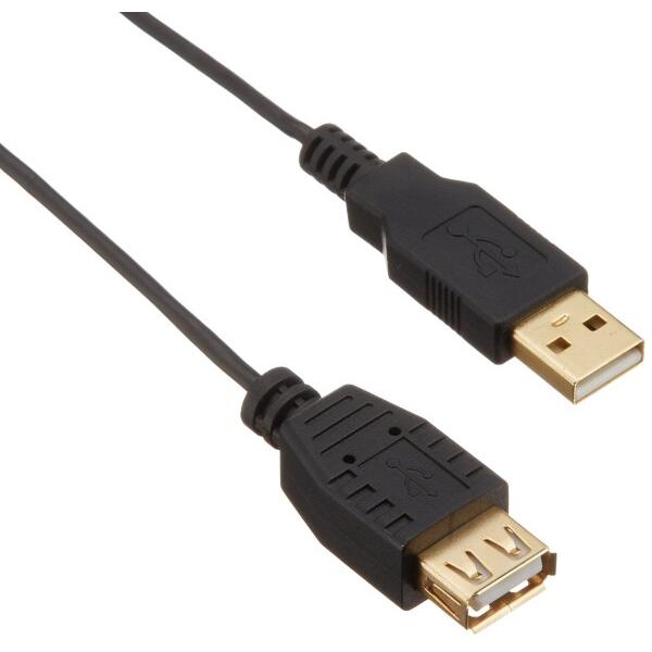 バッファロー BUFFALO USB2.0延長ケーブル (A to A) スリムタイプ ブラック 2...