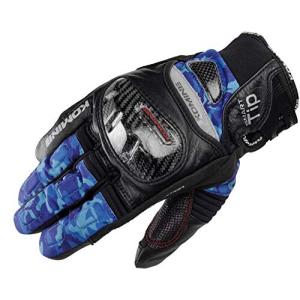 (コミネ) バイク用 カーボンプロテクトウインターグローブ Black/Blue Camo L GK-819 秋冬春向け 防水｜trafstore