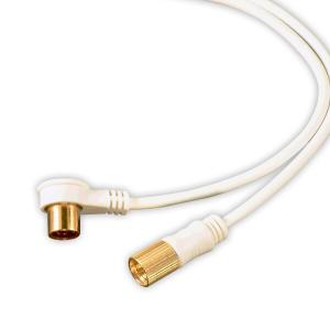 日本アンテナ テレビ接続ケーブル S2C 4K8K対応 2m S型スクリュープラグ-L型プラグ ホワイト CS2GLRS2C