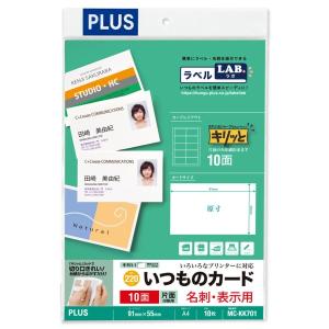 プラス 名刺用紙 いつものカード キリッと片面 A4 10面