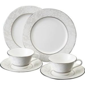 NARUMI 食器セット ミラノビアンカ ティータイムセット ペア ホワイト 6点セット 51461-21963P