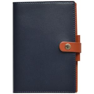 クオバディス 手帳 本革 カバー DUO デュオ 10x15cm ブルーニュイ&マロン qv10x1519bn