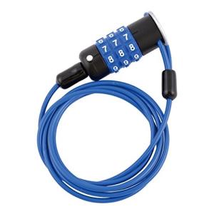 ノグチ 可変ダイヤル式ワイヤーロック  3mm×1200mm 暗証番号変更可能 ブルー JY-172P