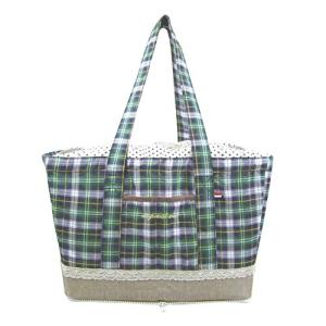 アットファースト お買い物バッグ パリスチェック グリーン AF5719