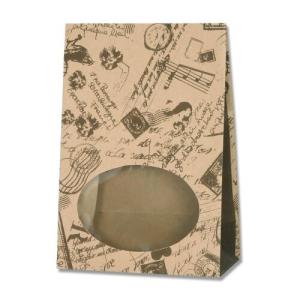 シモジマ ヘイコー 紙袋 窓付 S1F コラージュブラウン 12x6.5x17.5cm 50枚 004081100