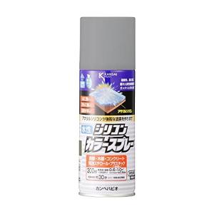 カンペハピオ スプレー 塗料 水性 つやあり 高耐久 微臭 多用途 水性シリコンカラースプレー グレー 300ML 日本