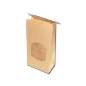 シモジマ ヘイコー 紙袋 窓付 角底袋 ワイヤー付 未晒無地 全ラミ 幅90×高170×マチ60mm 10枚 茶