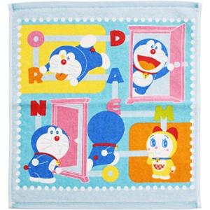 楠橋紋織(Kusubashi Mon Ori) ハンドタオル ブルー系 約37×35cm ドラえもん どこでもドア ゲストタオル A-86550-51-B