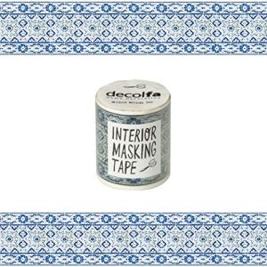 ニトムズ デコルファ  インテリア マスキングテープ タイル/ブルーホワイト キレイにはがせる 幅5cm×長