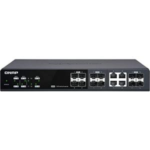 QNAP  8つの10GbE SFP + ポートと 4つの 10GbESFP + / RJ45コンボポートを備えた スイッチ QSW-M1204-4C