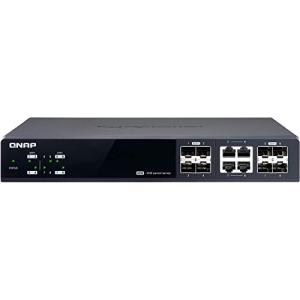 QNAP  4つの 10GbE SFP + ポートと4つの 10GbESFP + / RJ45 コンボポート を備えた スイッチ QSW-M804-4C