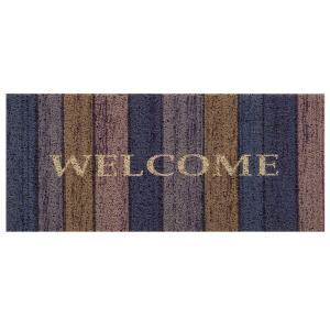 ベストコ 玄関マット 24×55cm アーバンウッドウェルカム 泥落とし 水洗いOK エントランスマット ND-9917