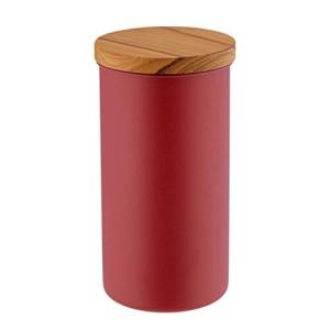 高桑金属 ステンレスコーヒーキャニスター L220g レッド Φ85×H98mm 408474