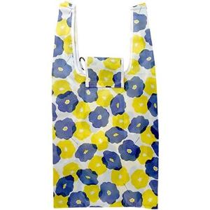 クーリア エコバッグ 32×14×65cm フラワー ネイビー 折りたたみ マチ付き