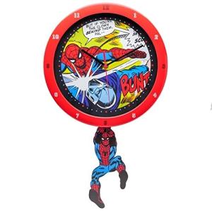 ティーズファクトリー(T'S Factory) 掛け時計 マーベル スパイダーマン 足振りクロック アナログ 静音 連続秒針