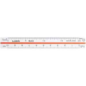 ライオン事務器 製図用品 三角スケール 一般用 100mm No.512