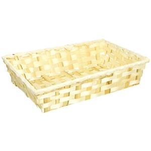 ちどり産業 バスケット ホワイト 29.5X20Xh7cm 竹バスケット 25-14
