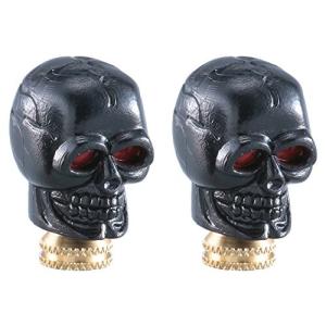 川住製作所 バルブキャップ 2個セット VC-105 スカルブラック